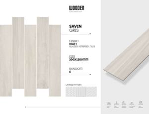 Baldosa de porcelana mate de acabado minimalista de 200x1200 mm, desarrollada para proporcionar un movimiento lineal suave y una estructura de suelo confiable. - Product Image 2