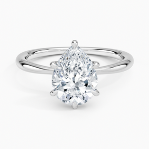 Bague de fiançailles solitaire en moissanite de qualité supérieure, coupe poire, 2 carats, en argent 925 plaqué rhodium, bijoux de mariée, grosse pierre - Product Image 1