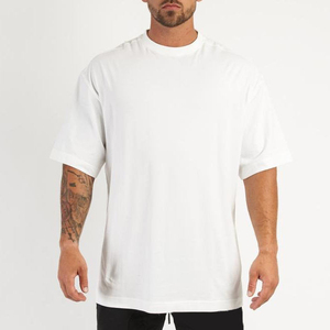 Eco-Friendly Heavyweight Oversized T-Shirt Men For High Quality Custom Logo <b>Drop</b> Shoulder Streetwear <b>Box</b> Cut Knitted Print - Product Image 1