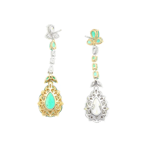 Pendientes Colgantes Vintage Chapados en Oro de 24k con Diamantes y Perlas en Forma de Gota de Agua para Mujer, Joyería de Fiesta, Aleación, Moda - Product Image 1
