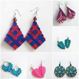 Pendientes de Macramé Hechos a Mano con Forma de Búho para Mujer, Joyería Étnica Tribal Boho, Pendientes Colgantes de Hilo de Algodón Natural - Product Image 5