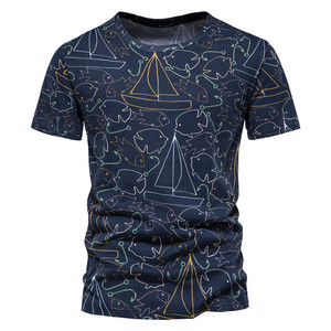 Camisetas de Algodón Estampadas de Verano para Hombre, Camisetas Gráficas Casuales, Cuello Redondo, Manga Corta, de Alta Calidad - Product Image 1