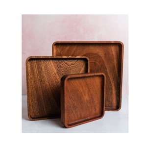 Rustic Wooden Tray Handmade Serving Tray for Coffee Tea <b>Breakfast</b> Dining Table Kitchen Living Room and Home Service - Product Image 5