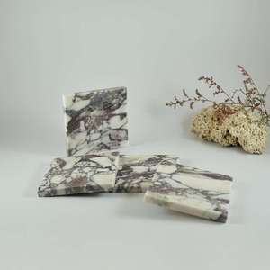 Hot Selling Calacatta Viola Marble <b>Coaster</b> <b>Set</b> With Natural Stone Handmade Design For Luxury Home Decor and Drink Use - Product Image 1