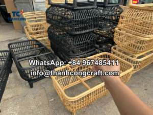 Table basse en rotin moderne de haute qualité avec détails uniques faits à la main Table de chevet en rotin et ensemble de table - Product Image 6