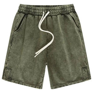 Pantalones Cortos de Felpa Vintage con Lavado Ácido, Logotipo Personalizado, para Hombre, Gimnasio, Ropa Urbana, 100% Algodón, Fabricante Mayorista - Product Image 1