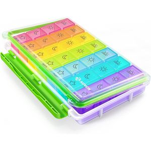 IMedassist Grande Boîte à Pilules Hebdomadaire Étanche 7 Jours, Organisateur Portable avec 4 Compartiments Amovibles pour le Voyage - Product Image 1
