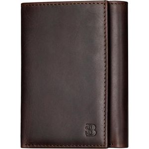 Portafoglio Trifold da Uomo con Blocco RFID in Pelle Pieno Fiore, 11 Scomparti per Carte, Finestra ID, Sottile, per Uso Quotidiano, Cuciture Durevoli, Resistente - Product Image 1