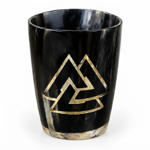 Natural Buffalo Horn Glass Handcrafted with Engraved Symbol Design & Rustic Pattern-Eco-Friendly Drinking <b>Cup</b> - Product Image 1