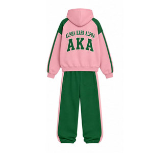 Ensemble de survêtement AKA personnalisé avec veste de sport entièrement zippée brodée et pantalon de survêtement athlétique, tenue de sport deux pièces - Product Image 3