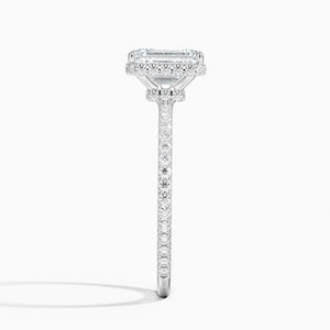 แหวน BOJ รุ่น 059 ทรง Emerald Cut เงินแท้ 925 ประดับเพชร Gala Halo 2 กะรัต สี D ความสะอาด VVS1 มอยส์ซาไนต์ รับรองโดย GRA ราคาประหยัด แหวนแต่งงาน - Product Image 3