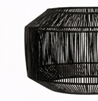 Lanterne suspendue de Noël en rotin naturel fait main, élégante, style bohème côtier, écologique, noir, lustre de plafond