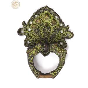 Aldaba de puerta de diseño de concha de 7 pulgadas hecho a mano Artículo de decoración única para el hogar - Product Image 1