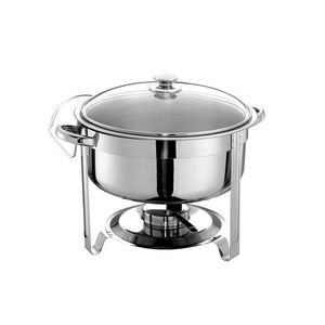 Recipiente para Calentar Comida Tipo Buffet de Acero Inoxidable con Borde Dorado de Lujo, con Tapa, para Uso en Hoteles, Hogares, Catering, Banquetes y Eventos - Product Image 1