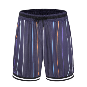Men's Striped Basketball Shorts Moisture Wicking Quick Dry Drawstring Closure Summer Breathable Regular Fit Adult Polyester - Product Image 4