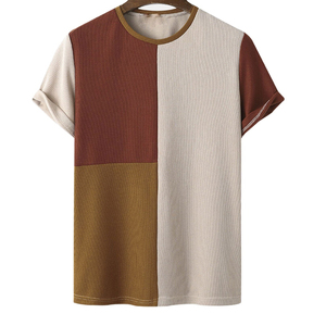 T-shirts en toile à manches longues 100 % coton de haute qualité pour hommes, coupe oversize, col contrastant, design personnalisé, tissé respirant, best-seller - Product Image 1