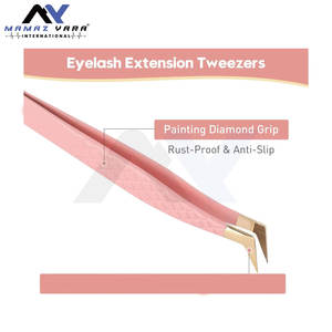 Pince à cils à pointe en fibre, poignée diamant, forme en L, pour volume intense, cils en vison, couleur personnalisée - Product Image 4