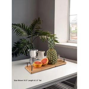 Plateau de rangement et de service rectangulaire fin avec poignées de transport robustes, parfait pour la présentation sur comptoir et le service organisé - Product Image 2