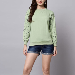 modern look everyday use loose fit <b>women</b> sweatshirt simple design street fashion casual style daily wear comfortable outfit - Product Image 4