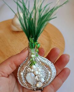 Handcrafted Customized Embroidery Beaded Brooch Inspired by Vintage Floral Art Designs Premium Handmade <b>Wedding</b> Anniversary - Product Image 1