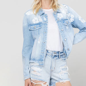 Conjuntos de Shorts de Mezclilla para Mujer con Logotipo Personalizado Hechos en Fábrica, Nueva Llegada, Precio Económico, Conjuntos Dobles de Mezclilla con Logotipo Personalizado para Damas - Product Image 6