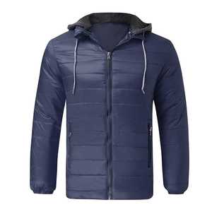 Men's Hooded Puffer <b>Jacket</b> Green Zipper Closure Windproof Winter Casual 100% Polyester Shell <b>Fleece</b> <b>Lining</b> - Product Image 5