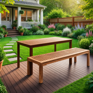 Banco de Jardín Rectangular de Madera de Teca Indonesia, Elegante, Tradicional, de Lujo, Duradero, Resistente al Agua, para Villa, Casa de Campo, Terraza, Espacios Públicos - Product Image 5