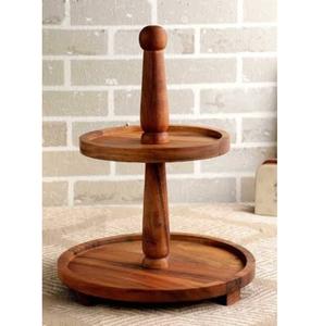 Décoration de centre de table pour mariage et cuisine, finition émaillée, décorations de table à desserts, support à gâteau décoratif en bois d'acacia - Product Image 5