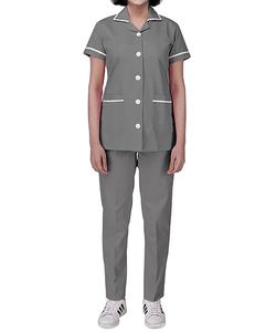Logo personnalisé Ensembles d'uniformes d'infirmière d'hôpital pour femmes Slim Fit 100% coton Tissu tissé Détection d'aiguille Service OEM sans couture - Product Image 2