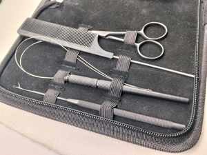 Kit de Herramientas de Alta Calidad para Extensiones de Cabello Color Dorado, Alicates de Acero Inoxidable y Plástico, Aguja de Perlas, Tijeras para Extensiones de Cabello - Product Image 5