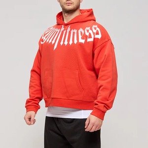 เสื้อฮู้ดดี้ผู้ชายไซส์ใหญ่ ขายส่ง ผ้าฝ้าย 100% ทรงบ็อกซี่ สไตล์ครอป สตรีทแวร์ สกรีนลายตามสั่ง ผลิตจำนวนมาก รับผลิตแบบ OEM - Product Image 1