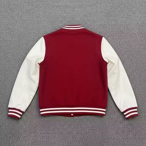 Chaqueta Varsity de PU Blanca y Gris para Hombre con Bordado de Leyendas de NY, Forro Polar Transpirable, Ropa Casual de Invierno - Product Image 2