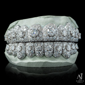 Grillz personnalisés en moissanite, en argent 925, sertis de pierres, coupe brillant rond, bijoux hip-hop, cadeau - Product Image 1