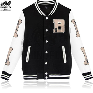 Custom Chenille Letter Embroidery Patches <b>Leather</b> Sleeve Baseball Bomber Letterman <b>Jackets</b> Wool Varsity <b>Jacket</b> for Men - Product Image 6