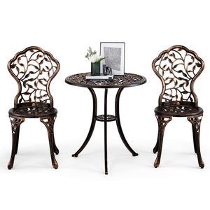 Set Bistrot in Alluminio Pressofuso per Tutte le Stagioni, 3 Pezzi, per Cortile, Patio, Giardino o Balcone - Product Image 1