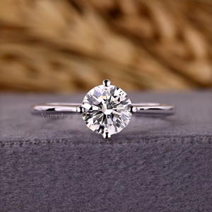 แหวนหมั้นเพชรฮาโลเจนสำหรับผู้หญิงแหวนหมั้นแบบกลมเจียระไนแบบสวยงามของขวัญครบรอบแต่งงานตามหลักจริยธรรมสำหรับผู้หญิง - Product Image 1