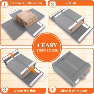 Organizzatore Trasparente per Lenzuola Sotto il Letto con Etichette, Contenitore per Organizzazione Efficiente del Ripostiglio - Product Image 4