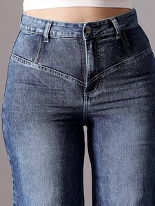 Women's New Collection <b>Boot</b> Cut Denim Jeans-Eco-Friendly Color Fade Proof Washable Cotton Mid Waist Vintage Style - Product Image 6