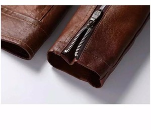 Custom High Quality <b>Men's</b> Full Sleeves Leather <b>Jacket</b> Street Wear with Stand Collar <b>Thin</b> Sheep Skin <b>Man</b> <b>Jackets</b>, <b>Jacket</b> for <b>Man</b> - Product Image 6