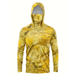 Factory Direct Custom <b>Thumb</b> <b>Hole</b> High Quality Mesh Vented Men's Long Sleeve Fishing Shirts UPF 50 Face Masked Fishing Hoodie - Product Image 1