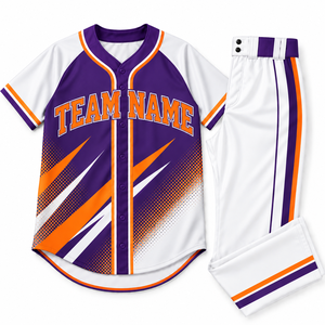 Ensemble de maillots de baseball personnalisables à manches courtes, impression par sublimation, polyester respirant, uniforme pour adultes, nom de l'équipe imprimé - Product Image 5