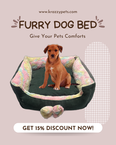 Cama para Perro Rectangular de Felpa con Espuma Viscoelástica, Funda Extraíble y Lavable, para Uso en Interiores, Todas las Estaciones, Cómoda y Elegante, en Caja - Product Image 1