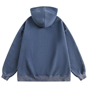 Pull-over à capuche tricoté lourd 400gsm personnalisé sweats à épaules tombantes en éponge française pour hommes grande taille sans cordes - Product Image 2
