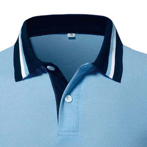 Chemises décontractées bleu clair pour hommes, 100 % coton tricoté, manches courtes, séchage rapide, personnalisables avec logo numérique - Product Image 5