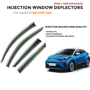 แผ่นบังแดดข้างประตูรถยนต์สำหรับ Toyota C-HR ปี 2019-2021 ป้องกันลมและฝน - Product Image 2