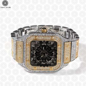 Montre de Luxe Charm Jewells en Acier Inoxydable, Boîtier 40mm, Verre Mécanique Lumineux, Style Hip Hop Élégant, Bracelet Unisexe 20mm, Étanchéité 10 Bar - Product Image 1