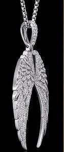 Stainless Steel Rhinestone Angel <b>Wings</b> Pendant Necklace Long Chain <b>Wing</b> Jewelry for Women Gift Party - Product Image 3