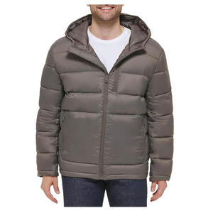 Men Winter Eco-Friendly Thick Puffer <b>Jacket</b> Hooded Long Sleeve Breathable Fabric Design Zipper Custom Logo Printing Solid - Product Image 4