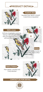 Servilleta bordada con diseño de golondrina, aporta un toque ligero y elegante a la decoración de la mesa. - Product Image 2