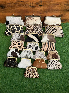 Monedero de piel de vaca con estampado de leopardo para mujer, monedero de cuero genuino a la moda, tarjetero de gran capacidad - Product Image 4